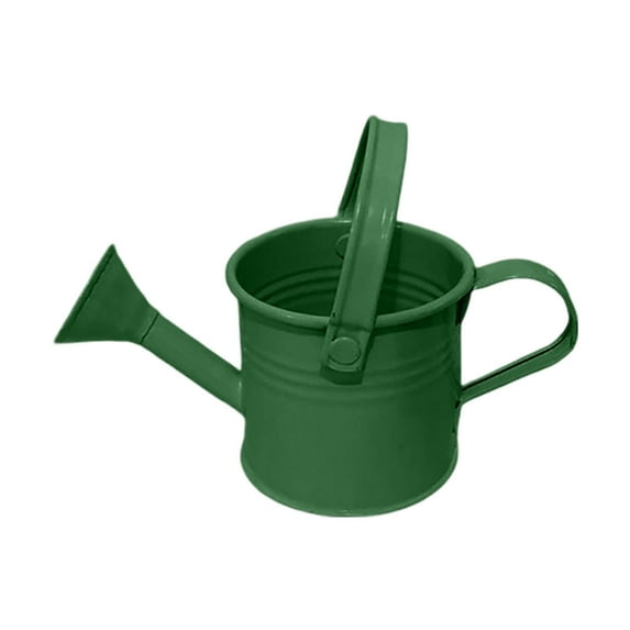 Small Galvanized Watering Can for Outdoor Indoor Mini Flower Pots 1L Metal Sprinkling Can for Home Decor and Gardening (Green)
