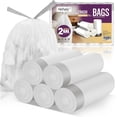 thumbnail image 1 of Small-Garbage-Bag 2-Gallon-Size Trash Bags Drawstring - Unscented Clear White Mini Bulk Drum Plastic Liners Recycling for Kitchen Office Bathroom Can Waste Basket, 5 Rolls, 120 Counts, 1 of 9