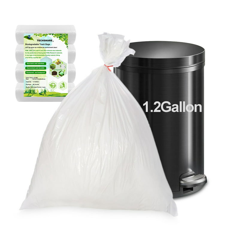 2.6 Gallon Small Trash Bags Biodegradable, Aklyaiap 150 Counts Unscented  Small Garbage Bags,10 Liter Mini Trash Bags,Small Waste Basket Liners For