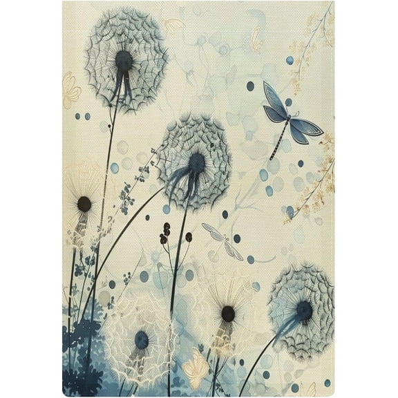 Small Garden Flag 12x18 Double Sided Burlap With Dandelions And Dragonflies for Spring Summer Outdoor Yard Decor