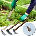 thumbnail image 1 of Small Garden Hoe Tool, Manganese Steel Hand Hoe with Optional Wood Handle, Portable Mini Cultivator for Weeding, Digging and Light DIY Tasks, 1 of 3