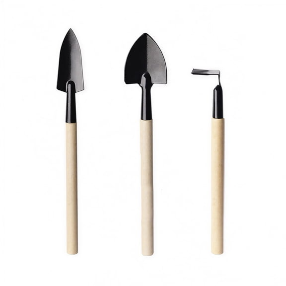 Small Garden Tool Set 6 Pcs - Mini Shovel, Rake and Spade for Succulent Soil, Indoor Planting, Herb Garden, Flower Pot Care, Portable Handheld Gardening Tools Kit