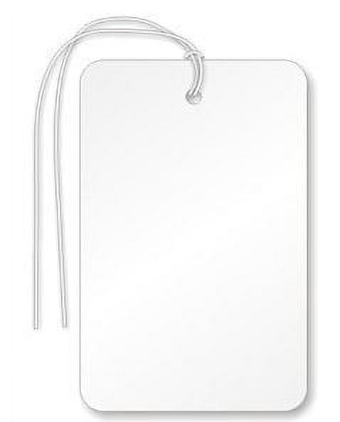Small Garment Tag, 1-7/8" x 1-1/4", Blank, Strung, White , 1000 Tags / Pack