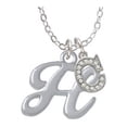 thumbnail image 1 of Small Gelato Script Initial - H - C - Crystal Initial Sophia Necklace, 18"+1", 1 of 2