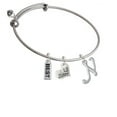 thumbnail image 1 of Small Gelato Script Initial - N - Lil Sister Heart Expandable Bangle Bracelet, 1 of 1