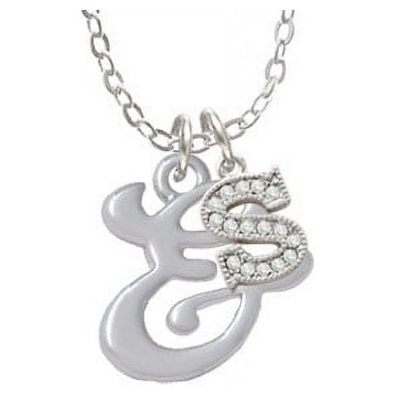 Small Gelato Script Initial - & - S - Crystal Initial Sophia Necklace, 18"+1"