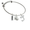 thumbnail image 1 of Small Gelato Script Initial - S - Sister Heart Expandable Bangle Bracelet, 1 of 1