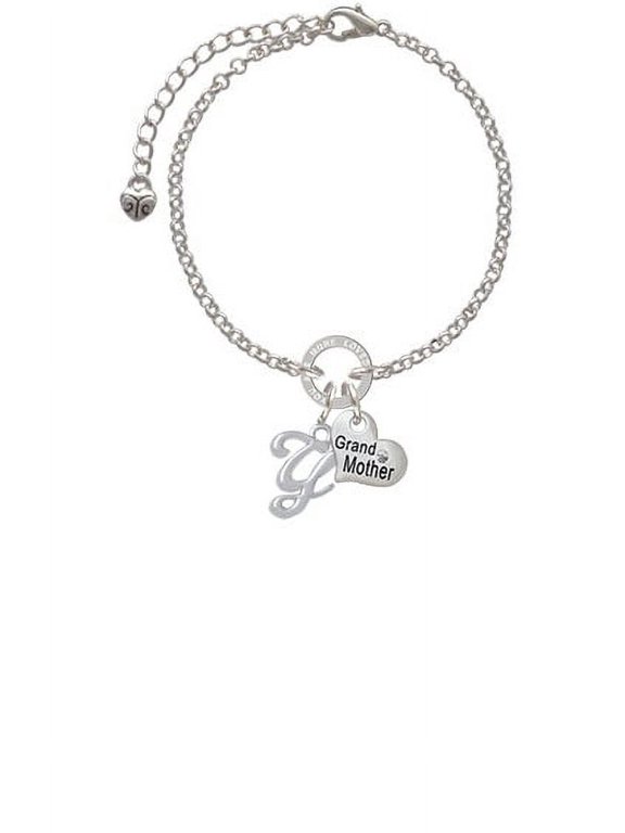 Small Gelato Script Initial - Y - Grandmother You Are Loved Circle Bracelet