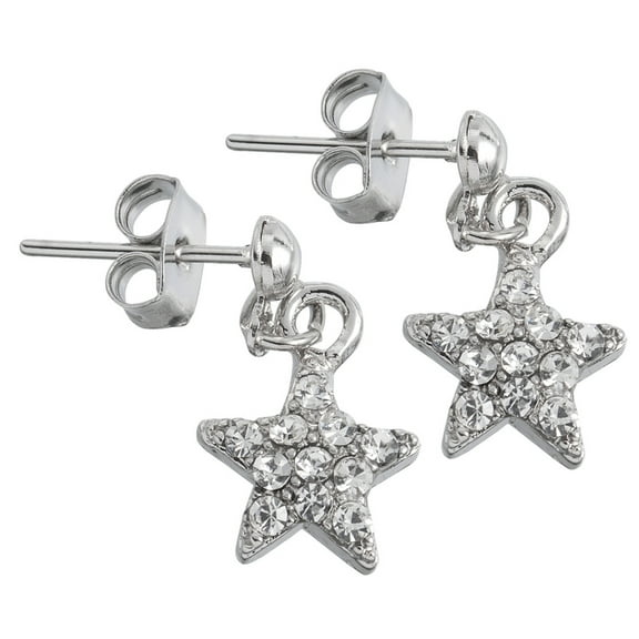 Small Gemmed Stars Dangle Earrings