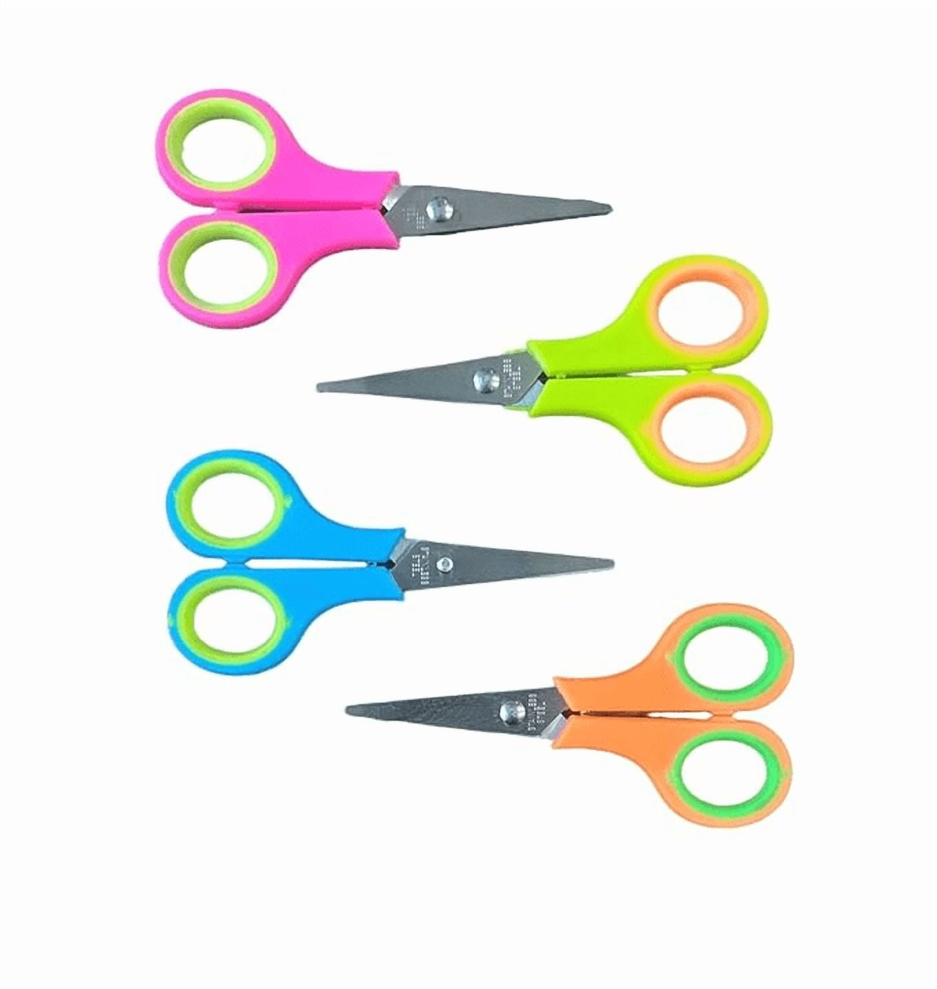 Small General Cutting Scissor, Precision Cutting for Crafting, Sewing, and Everyday Use (Random Colour Pack Of 4)