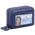 thumbnail image 1 of Small Genuine Leather Wallet For Women, Rfid Blocking Credit Card Holder(Navy Blue), 1 of 6