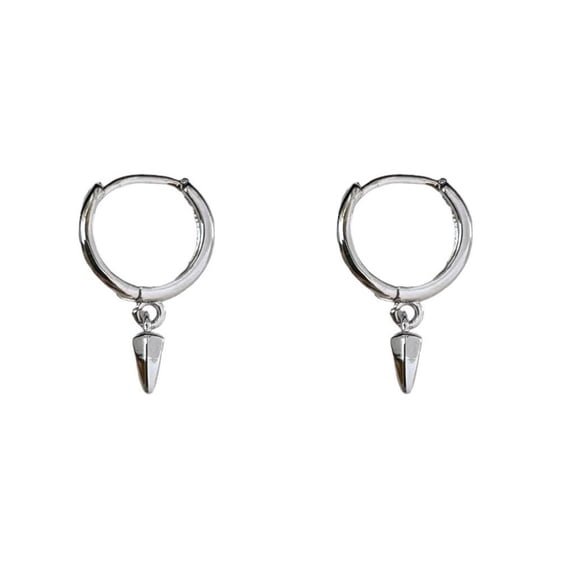 Small Geometric Triangle Cone Dangle Drop Earrings for Men Women Unisex Style