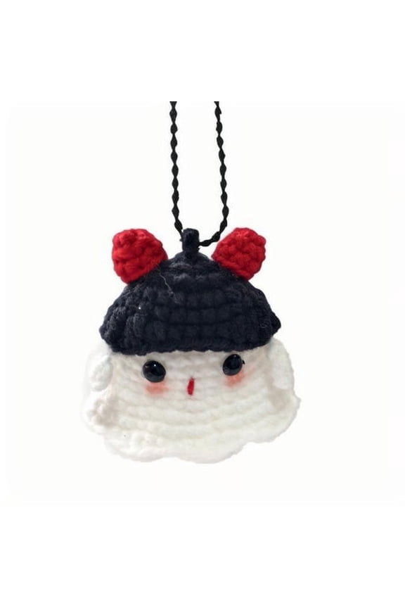 Small Ghost Hand Crochet Pendant Bag Charm Car Ornament Keychain Gift Yarn Knitting Cute Decorative Accessory