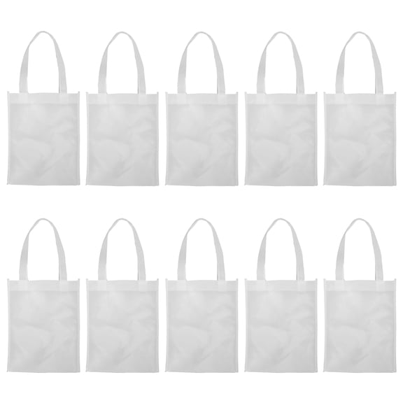 Small Gift Bags - 10 Pack - Reusable Cloth Bag for Wedding Favors, Trade Shows - White