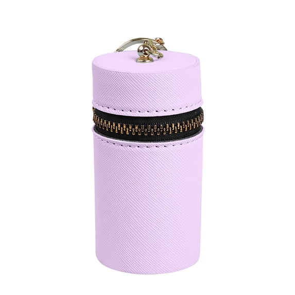 Small Gift Bags Cylindrical Solid Color Portable Key Change Earphone Bag Mens Zipper Wallet for Coins Lipstick Keys