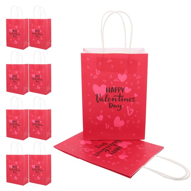 Small Gift Bags for Kids Valentine's Day Tote Paper Candy Pouch Love