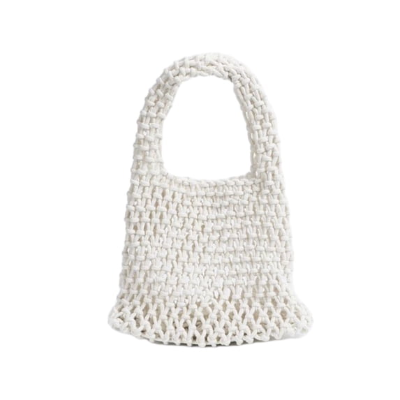 Small Gift Bags with Handles Candy Color Hand-Woven Hollow Mesh Beach Bag for Women Vacation, 33x20x6cm