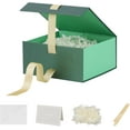 thumbnail image 1 of Small Gift Boxes with Lids 5 Pack 6X6X3 Inch Green Gift Box with Ribbon Christmas Gift Box Foldable Gift Boxes for Presents、Shredded Paper Filler & Cards, 1 of 14