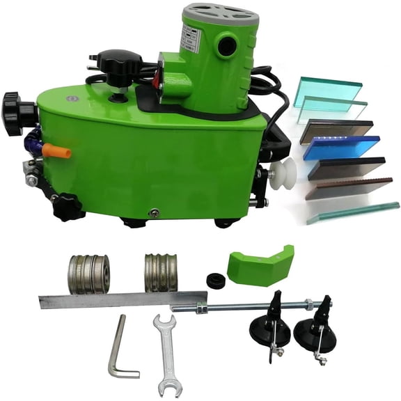 Small Glass Edging Machine Electric Portable Glass Edger Straight Round Bevel Edge Trimmer Grinder DIY Glass Corner Grinding Edging Machine Glass Polish Grinding Machine For Glass Stone