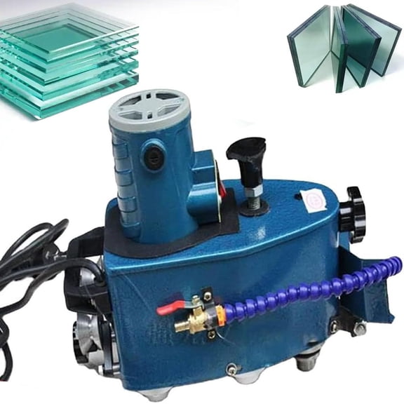 Small Glass Edging Machine Electric Portable Glass Edger Straight Round Bevel Edge Trimmer Grinder DIY Glass Corner Grinding Edging Machine Glass Polish Grinding Machine For Glass Stone