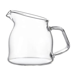 Small Glass Pitcher 3.38 oz, Glass Creamer with Spout and Handle, Clear Borosilicate Milk Pitcher for Coffee Bar and Tea, Microwave and Dishwasher Safe Mini Cream Server(Clear)