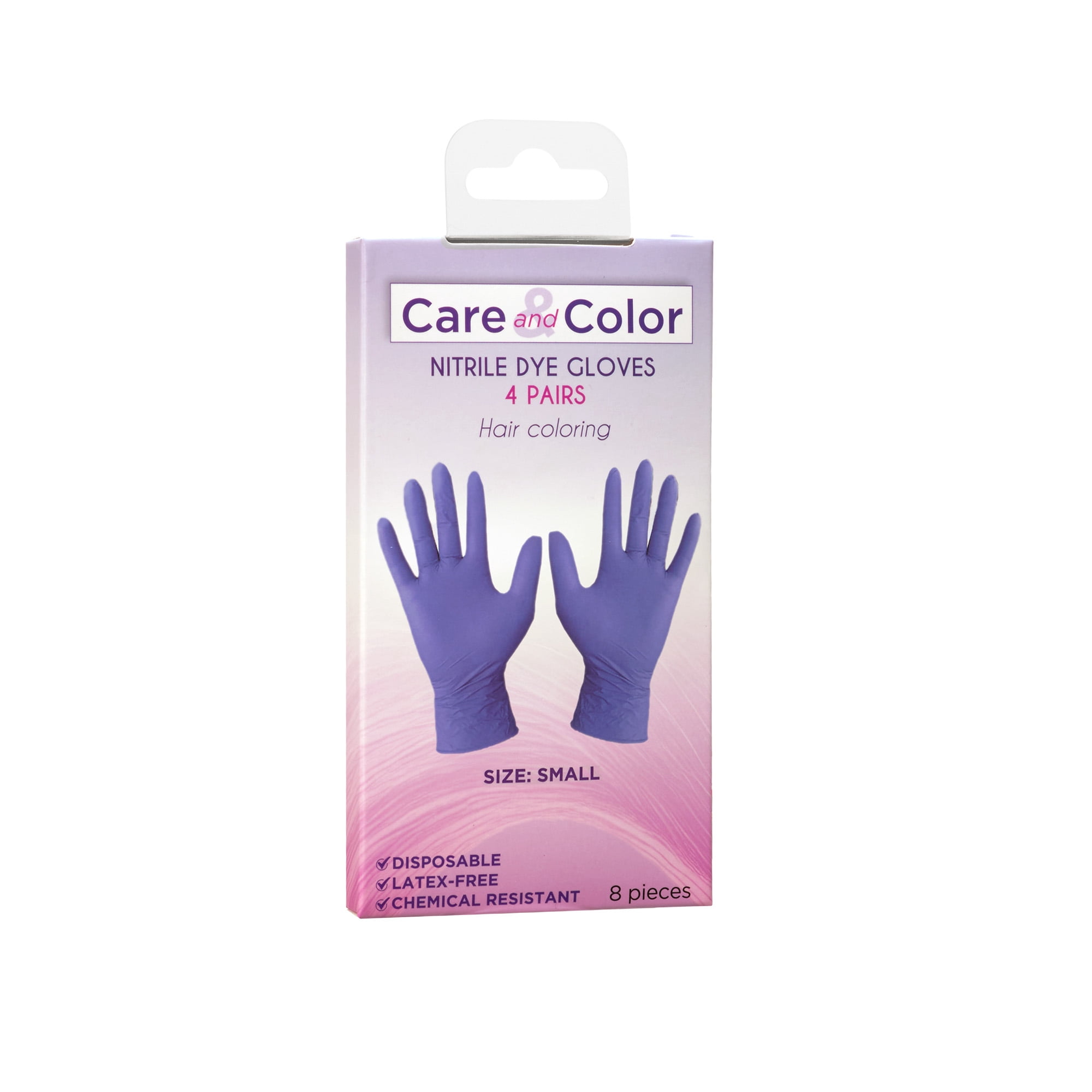 Care & Color Hair Dye Gloves, Non‑Latex & Powder‑Free, Small