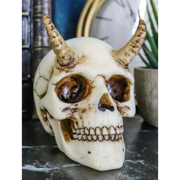 Small Goat Horned Demon Skull Statue Hell Spawn Skeleton Inferno Imp Figurine