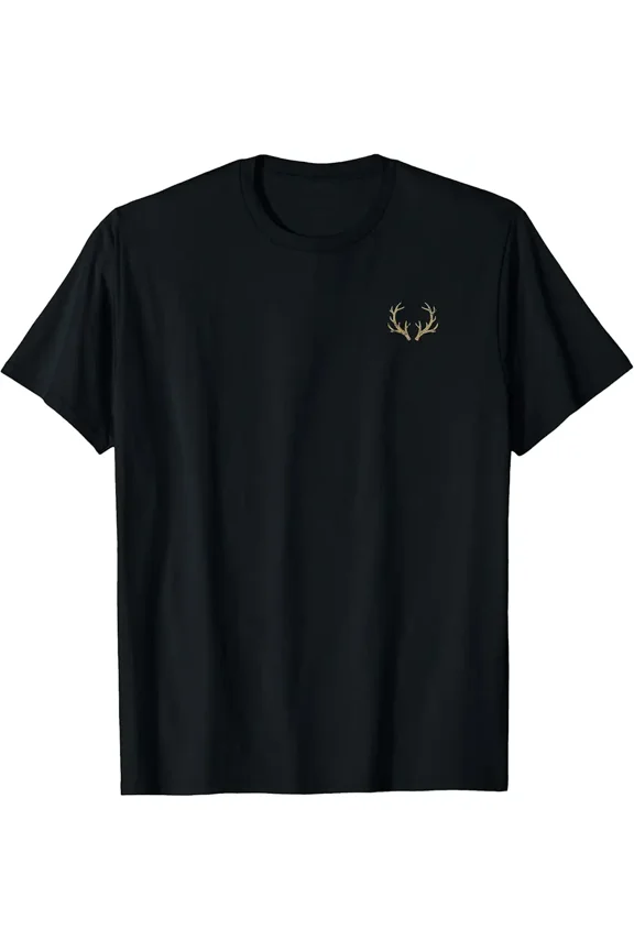 Small Gold Antler Graphic for Men Outdoorsman Cotton Short Sleeve Tee