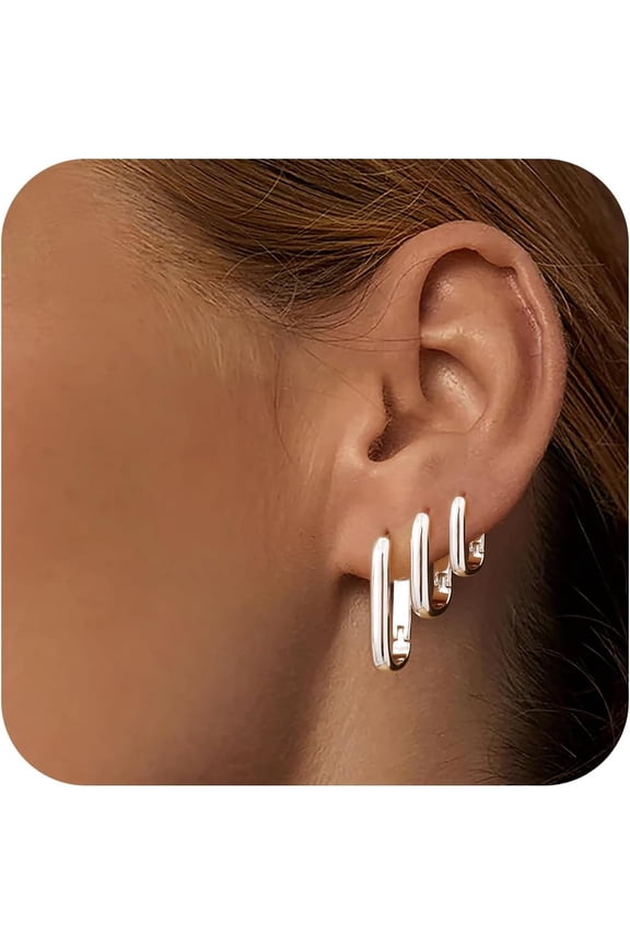 Small Gold Hoop Earrings Set, 14K Gold Plated Huggie Earrings Set For Multiple Piercings,Dainty Gold Stud Earrings Stack Dangle Earrings For Women[Z4375]