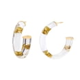 thumbnail image 1 of Small Gold Leaf Lucite Hoops, 1 of 2