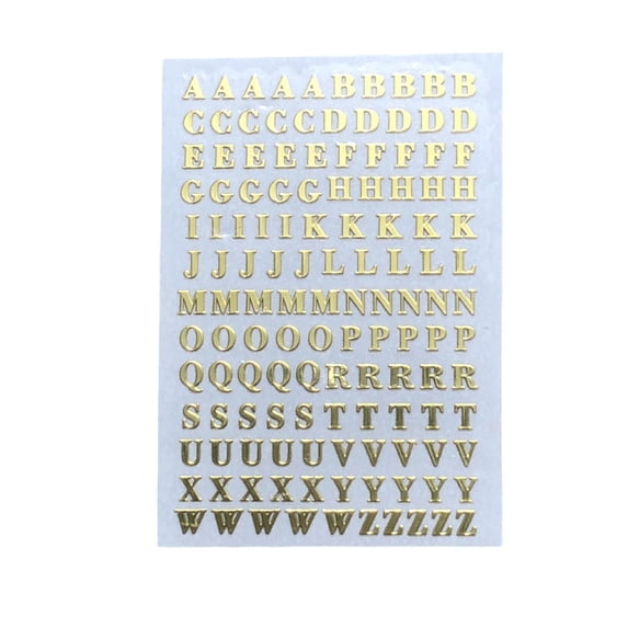 Small Gold Self Adhesive 3D Alphabet Letter Stickers Glitter Alloy Tiny Letters For Scrapbooking DIY Art Cap Decoration