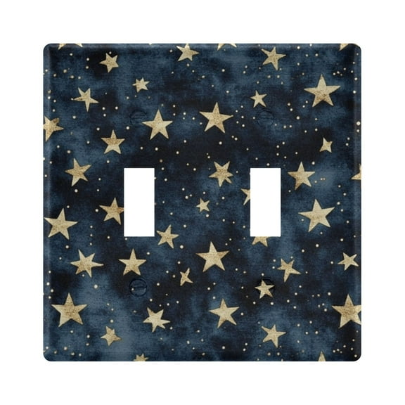 Small Gold Stars Pattern Decorative Light Switch Plates Switch Cover Decorative Wall Plates Ideal for Living Room Kitchen Bedroom and Study