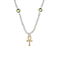thumbnail image 1 of Small Gold Tone Ankh Lime Crystal Fiona Necklace, 1 of 1