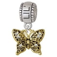 thumbnail image 1 of Small Gold Tone Antiqued Crystal Butterfly - Lil Sister Charm Bead, 1 of 1