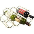 thumbnail image 1 of Small Gold Wine Rack 9 Bottle Holder Countertop - No Need Assembly Mod Metal Wire Wine Storage for Counter Top Table Top Coffee Bar Kitchen, 1 of 6