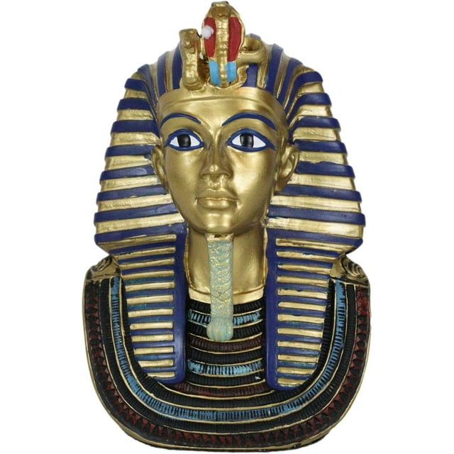 Small Golden Nemes Mask Of Pharaoh Statue Egyptian Dynasty King Tut 