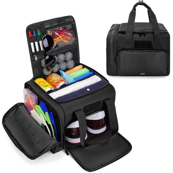 Small Golf Trunk Organizer Bag for Men & Women, Golf Car Locker with Bottom Shoe Space for A Pair of Shoes, Multiple Pockets for Balls, Tees, Cap, Gloves and Towels