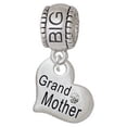 thumbnail image 1 of Small ''Grandmother'' Heart with Clear Crystal - Big Sister Charm Bead, 1 of 1