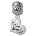 thumbnail image 1 of Small ''Grandmother'' Heart with Clear Crystal - Large Rope with Cross Beads Charm Bead, 1 of 1