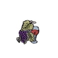 thumbnail image 1 of Small Grape Cluster with Wine Glass Embroidered Iron on Patch, 1 of 1