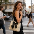 thumbnail image 1 of Small Grass Woven Shoulder Bag for Women, Straw Tote with Bow, Western Style Casual Purse for Summer Vacation Beach, Bag for Daily Travel Shopping,for Wedding, Lightweight Breathable Tote for Picnic, 1 of 6