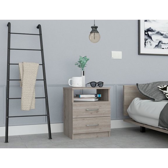 Small Gray Nightstand / Keep Items Accessible / Bedroom Night Use