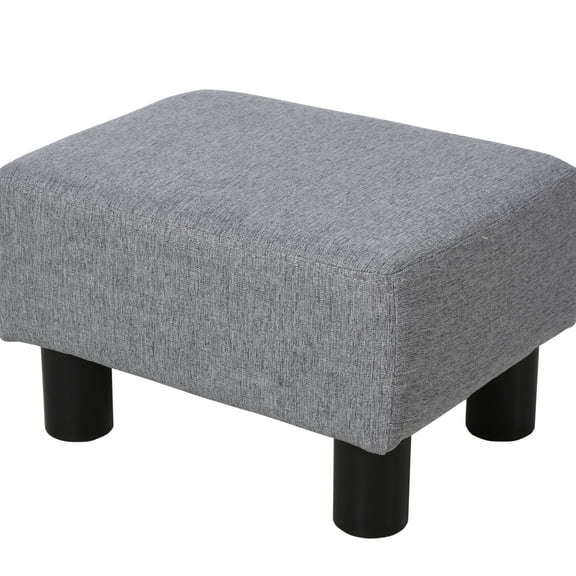 Small Gray Ottoman - Soft 24D Sponge Foam - Home Setting - Easy to Move Around