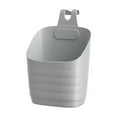 thumbnail image 1 of Small Gray Wall Mounted Storage Basket, Minimalist Plastic Organizer for Home Office, Stackable No-Drill Hanging Basket with Hook, 1 of 6
