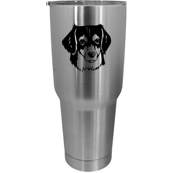 Small Greek Domestic Kokoni Dog Themed Etched 30oz Stainless Steel Tumbler