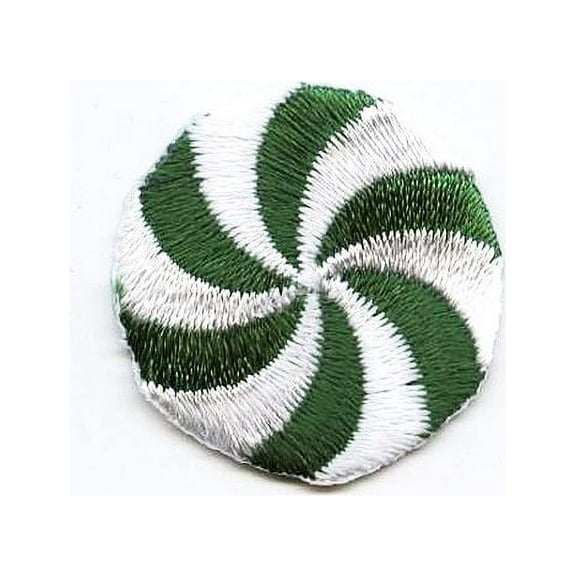 Small - Green Peppermint - Candy - Iron on Applique/Embroidered Patch