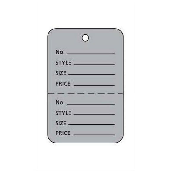 Small Grey 2 Part Perforated Price Coupon Tags, 1-1/4" x 1-7/8" - 1000 Tags