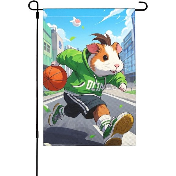 Small Guinea Pig Garden Flag Double Sided Polyester 12 x 18 Inch for Outdoor Daily or Holiday Decor