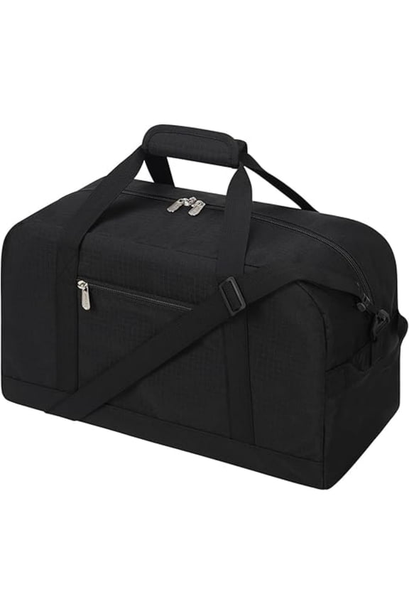 Small Gym Bag 18 inch Carry On Duffel Bag for Weekender Travel - Black