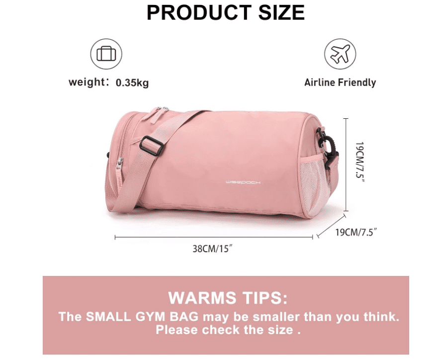 Mini Gym Bag For Women – Lightweight Waterproof Duffel With Wet Pocket | Small Carry On For Workout, Travel & Overnight
